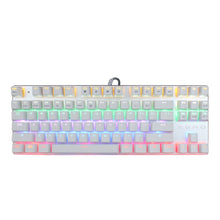 将图片加载到图库查看器,USB Mix Light Blue Switch Gaming Mechanical Keyboard 87 Keys for Tablet Desktop