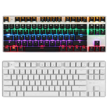 将图片加载到图库查看器,USB Mix Light Blue Switch Gaming Mechanical Keyboard 87 Keys for Tablet Desktop