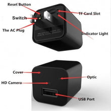 Cargar imagen en el visor de la galería, AC Adapter HD 1080P US Plug USB Pen Charger Hidden Spy Video Camera