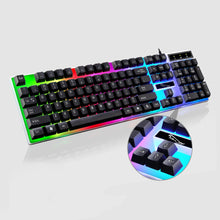 将图片加载到图库查看器,2Pcs Ergonomic LED Backlight Wired Gaming Wrist Rest Keyboard Gaming Mouse Set