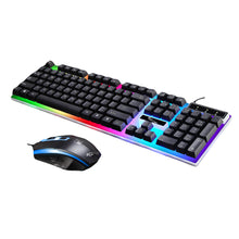 将图片加载到图库查看器,2Pcs Ergonomic LED Backlight Wired Gaming Wrist Rest Keyboard Gaming Mouse Set