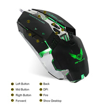Cargar imagen en el visor de la galería, 3200DPI Wired Mechanical Ergonomics LED Color Changing Gaming Mouse
