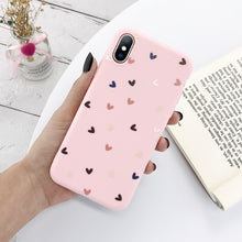 Load image into Gallery viewer, Lovebay Silicone Love Heart Phone Case For iPhone 11 Pro X XR XS Max 7 8 6 6s Plus 5 5s SE Candy Color Shell Soft TPU Back Cover