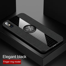 Cargar imagen en el visor de la galería, Magnetic Car Holder Case For iPhone 11 X XR XS Max 6 6S Plus Soft Frame Cloth Finger Ring Shockproof Cover For iPhone 7 8 Plus X