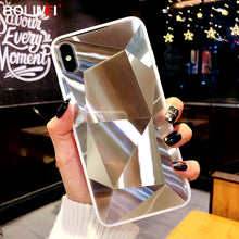 Cargar imagen en el visor de la galería, Diamond Texture Mirror Phone Case For iphone 7 8 6s 6 plus Cute Soft TPU Shockproof Cover For iphone X Xs Max 6 Xr 7 8 Case