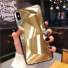 Cargar imagen en el visor de la galería, Diamond Texture Mirror Phone Case For iphone 7 8 6s 6 plus Cute Soft TPU Shockproof Cover For iphone X Xs Max 6 Xr 7 8 Case