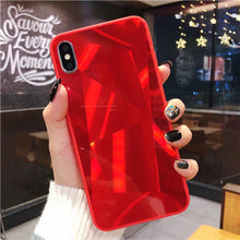 Cargar imagen en el visor de la galería, Diamond Texture Mirror Phone Case For iphone 7 8 6s 6 plus Cute Soft TPU Shockproof Cover For iphone X Xs Max 6 Xr 7 8 Case