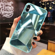Cargar imagen en el visor de la galería, Diamond Texture Mirror Phone Case For iphone 7 8 6s 6 plus Cute Soft TPU Shockproof Cover For iphone X Xs Max 6 Xr 7 8 Case