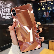 Cargar imagen en el visor de la galería, Diamond Texture Mirror Phone Case For iphone 7 8 6s 6 plus Cute Soft TPU Shockproof Cover For iphone X Xs Max 6 Xr 7 8 Case