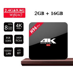 WiFi 2.4GHz/5.0GHz Bluetooth 4.1 TV Set Top Box