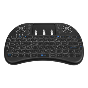 Mini Wireless Keyboard 2.4GHz 3 color English Russian Backlight touch screen mouse control Multi-function keyboard