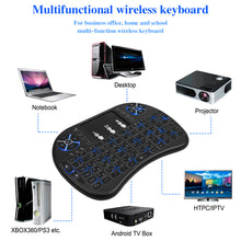 将图片加载到图库查看器，Mini Wireless Keyboard 2.4GHz 3 color English Russian Backlight touch screen mouse control Multi-function keyboard
