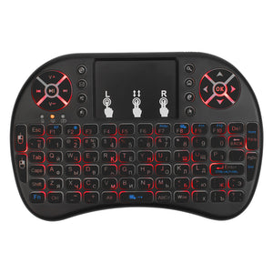 Mini Wireless Keyboard 2.4GHz 3 color English Russian Backlight touch screen mouse control Multi-function keyboard