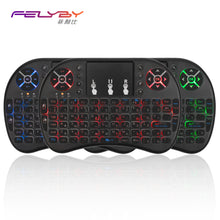 将图片加载到图库查看器，Mini Wireless Keyboard 2.4GHz 3 color English Russian Backlight touch screen mouse control Multi-function keyboard
