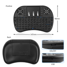 将图片加载到图库查看器，Mini Wireless Keyboard 2.4GHz 3 color English Russian Backlight touch screen mouse control Multi-function keyboard
