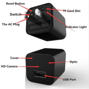 AC Adapter HD 1080P US Plug USB Pen Charger Hidden Spy Video Camera