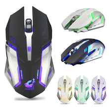 将图片加载到图库查看器，X7 7 Colors Light Silent 6 Buttons Rechargeable Wireless Optical Gaming Mouse
