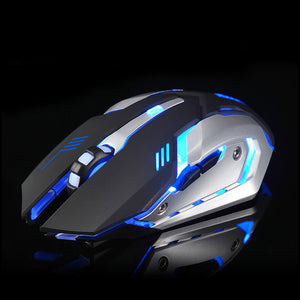 X7 7 Colors Light Silent 6 Buttons Rechargeable Wireless Optical Gaming Mouse