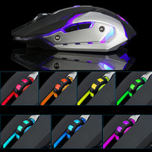 将图片加载到图库查看器，X7 7 Colors Light Silent 6 Buttons Rechargeable Wireless Optical Gaming Mouse
