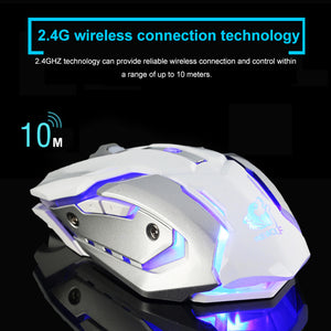 X7 7 Colors Light Silent 6 Buttons Rechargeable Wireless Optical Gaming Mouse