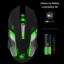 将图片加载到图库查看器，X7 7 Colors Light Silent 6 Buttons Rechargeable Wireless Optical Gaming Mouse

