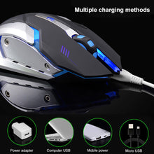 将图片加载到图库查看器，X7 7 Colors Light Silent 6 Buttons Rechargeable Wireless Optical Gaming Mouse
