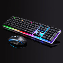 将图片加载到图库查看器，2Pcs Ergonomic LED Backlight Wired Gaming Wrist Rest Keyboard Gaming Mouse Set
