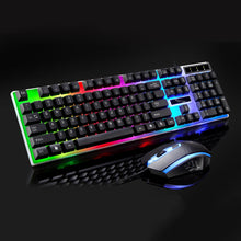 将图片加载到图库查看器，2Pcs Ergonomic LED Backlight Wired Gaming Wrist Rest Keyboard Gaming Mouse Set
