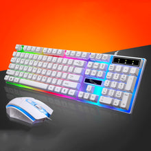 将图片加载到图库查看器，2Pcs Ergonomic LED Backlight Wired Gaming Wrist Rest Keyboard Gaming Mouse Set
