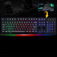 Load image into Gallery viewer, Waterproof Wired Illuminated Backlit Wrist Rest 104 Key Standard Gaming Keyboard
