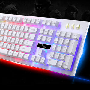 Waterproof Wired Illuminated Backlit Wrist Rest 104 Key Standard Gaming Keyboard