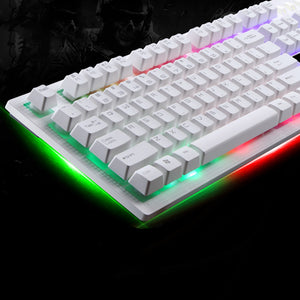 Waterproof Wired Illuminated Backlit Wrist Rest 104 Key Standard Gaming Keyboard