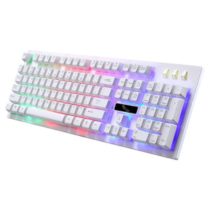Waterproof Wired Illuminated Backlit Wrist Rest 104 Key Standard Gaming Keyboard