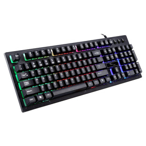 Waterproof Wired Illuminated Backlit Wrist Rest 104 Key Standard Gaming Keyboard