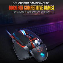 将图片加载到图库查看器，V9 Ergonomic Lighting Adjustable DPI 8 Keys USB Wired Mechanical Gaming Mouse
