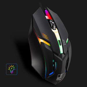 K2 Colorful Light Adjustable DPI Optical Wired Gaming Mouse