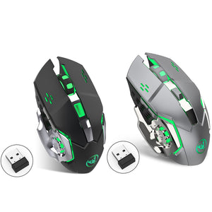 M70GY 2400DPI 2.4G Wireless Gaming Device 6 Buttons Color Light Optical Mouse