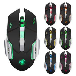 M70GY 2400DPI 2.4G Wireless Gaming Device 6 Buttons Color Light Optical Mouse