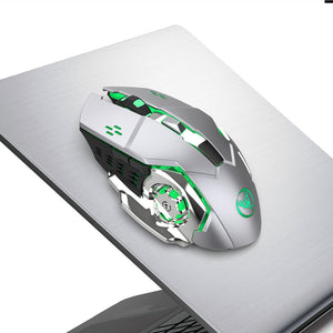 M70GY 2400DPI 2.4G Wireless Gaming Device 6 Buttons Color Light Optical Mouse