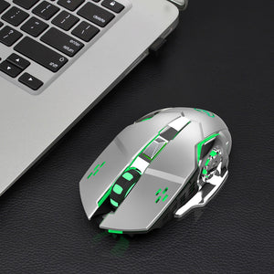 M70GY 2400DPI 2.4G Wireless Gaming Device 6 Buttons Color Light Optical Mouse