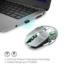 将图片加载到图库查看器，M70GY 2400DPI 2.4G Wireless Gaming Device 6 Buttons Color Light Optical Mouse
