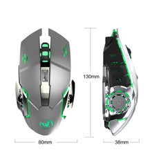 将图片加载到图库查看器，M70GY 2400DPI 2.4G Wireless Gaming Device 6 Buttons Color Light Optical Mouse
