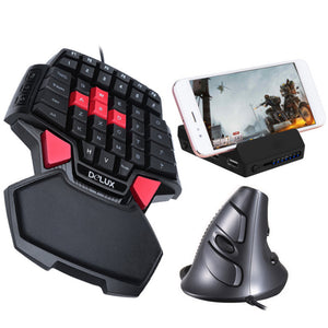 Portable One-hand 47 Keys Wired Gaming Keyboard Double Space Button USB Keypad