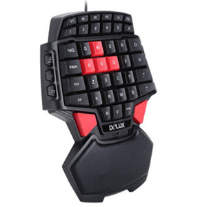 Portable One-hand 47 Keys Wired Gaming Keyboard Double Space Button USB Keypad