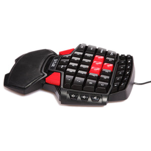 Portable One-hand 47 Keys Wired Gaming Keyboard Double Space Button USB Keypad