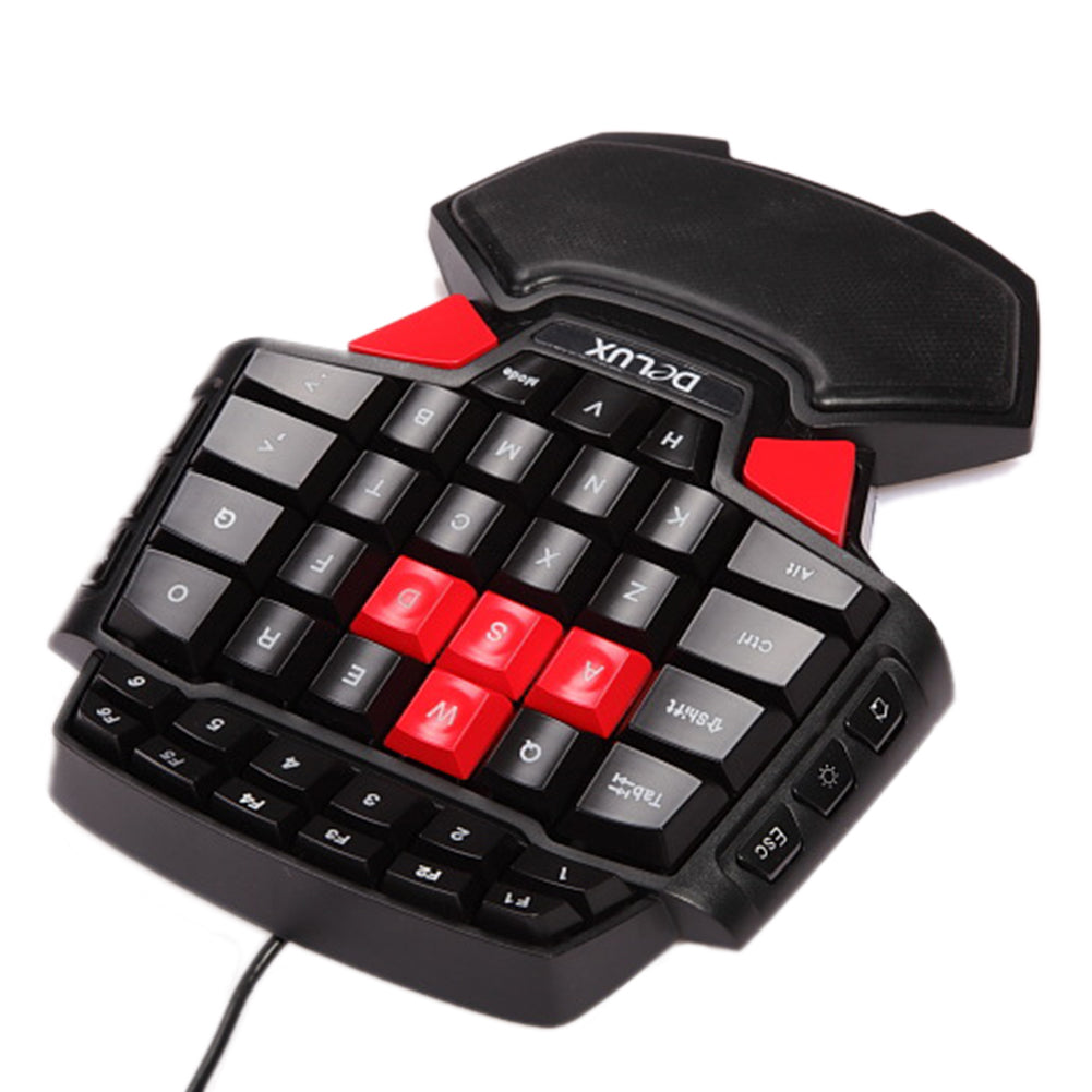 Portable One-hand 47 Keys Wired Gaming Keyboard Double Space Button USB Keypad