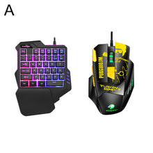 Load image into Gallery viewer, Pro Single Hand Glowing RGB Backlit USB Gaming Keyboard Mouse
