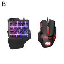Load image into Gallery viewer, Pro Single Hand Glowing RGB Backlit USB Gaming Keyboard Mouse
