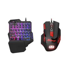 Load image into Gallery viewer, Pro Single Hand Glowing RGB Backlit USB Gaming Keyboard Mouse
