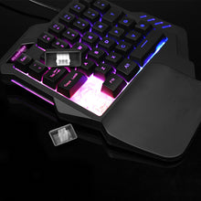 Load image into Gallery viewer, Pro Single Hand Glowing RGB Backlit USB Gaming Keyboard Mouse
